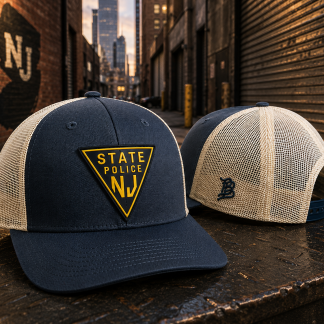 NJSP BLUE/ TAN Snapback Trucker Hat